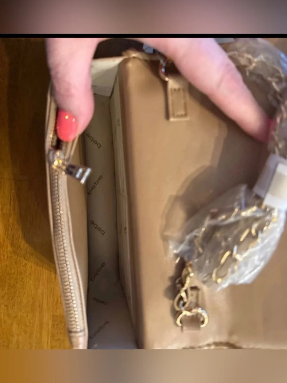 bebe Blush Woven Crossbody and Zip Wallet Set